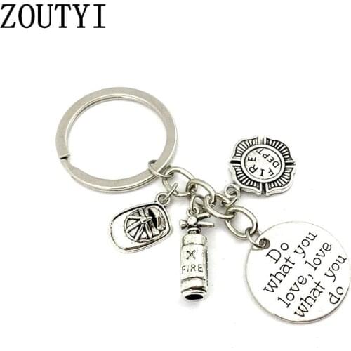 1pc Firefighter Keychain Fire Department Keyring Fighter Jewelry Fireman Gift Fireman Wife Gift Lady Firefighter