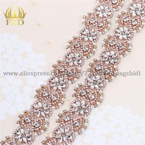 10yards)Wholesale Handmade Hotfix Sewon Beaded Crystal Applique Rhinestones Decorative Trim for Bridal Dress Sash or Headbands