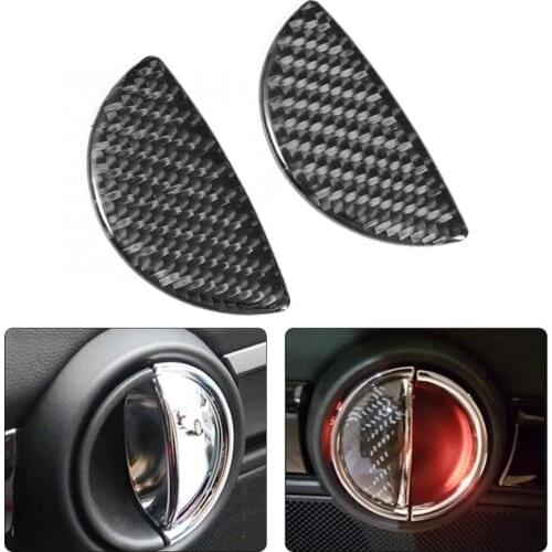 2pcs Carbon Fiber Car Interior Door Handle Cover Sticker Trim Fit For Mini Cooper R55/R56/R60 car accessories