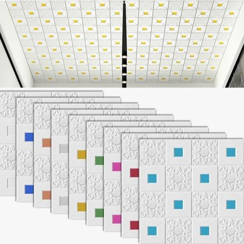 3D Stereo Wall Stickers Self-adhesive Ceiling Decorative Stickers Living Room Bedroom TV Background Wallpaperr Wall Sticker