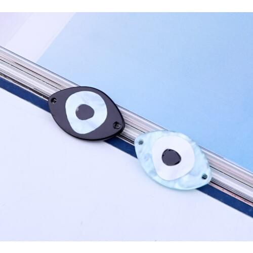 5pcs Two Holes DevilS Eye Resin Bracelet Connector Findings Earring Charms Cute Evil Eye Necklace Pendant Diy Jewelry Accessory