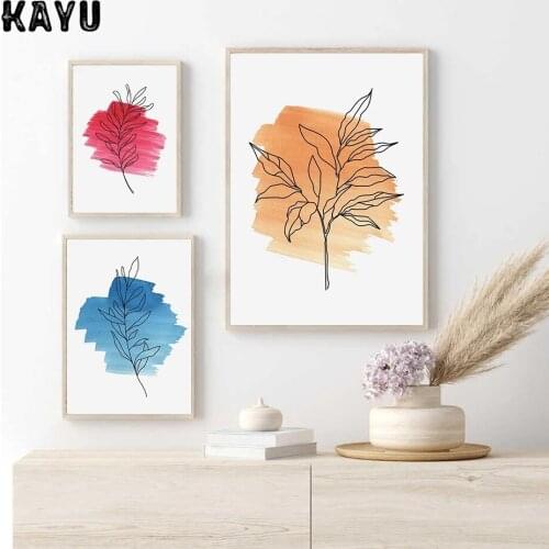 Foliage Drawing Abstract Plant Poster Botanical Wall Art Canvas Painting Modern Print Living Room Decoretion Interior Decor