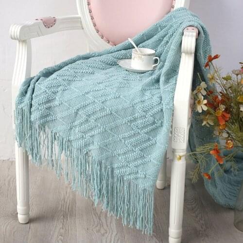 Free shipping knit Geometric Diamonds Zigzags Throw Blanket Bedspread Sofa Lounge 130*170cm Drop Shipping House Warming Gift