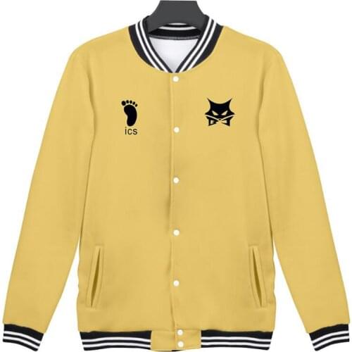Anime Haikyuu Baseball Jacket Men Bomber Jacket MSBY Black Jackals Volleyball Club College Baseball Uniform Cosplay Costume