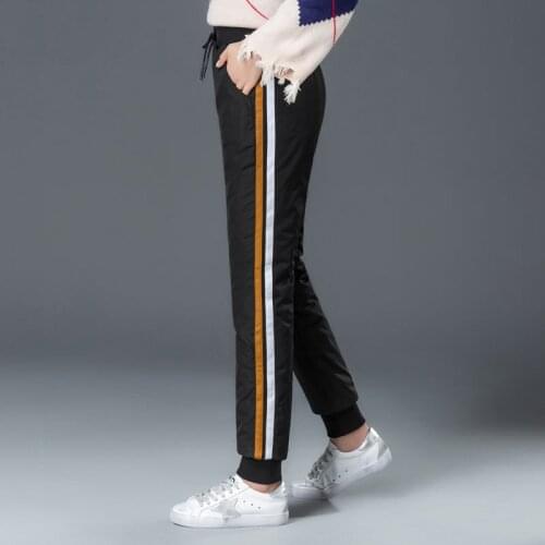 Winter Casual Women 90% White Duck Down Pants Winter Thick Warm Slim Elastic low Waist Pencil Pants For Women Plus Size Trousers