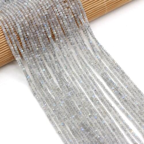 Beads Natural Semi-Precious Stone Section Beaded Unisex Charm Flash Stone Beads for Jewelry Making Beadwork DIY Bracelet 3x2mm