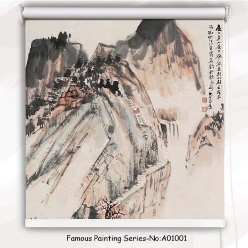 Tipiace Hd Digital Printing Famous Painting Style Half Shade Full Shade Customize Patterns Roller Blinds for Study Room