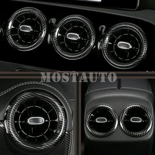For Mercedes-Benz A-Class W177 2019-2021 ABS Carbon Fiber Air Condition AC Vent Outlet Cover Car Accessories Interior Car Decor