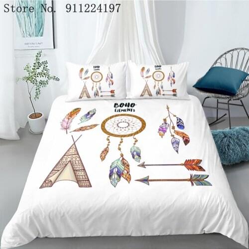 Home Textile Wind Chimes Duvet Cover Set White Bed Linen Twin Full Queen King Size Bedding Set Kid Adult Arrow Quilt Cover