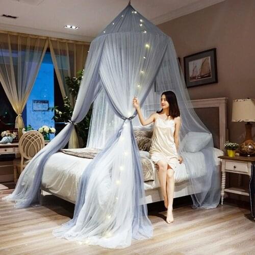 European Double Layer Round Ceiling Mosquito Net Princess Wind Three Door Floor Type Mosquito Net Household High Density Gauze