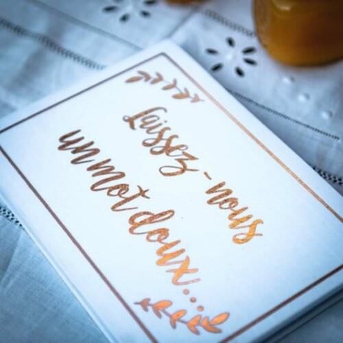 Custom Wedding French Guest Book Visitors Book Gold Message Thank You Book Merci Floral Party Supply Romantic Livre d'Or Mariage