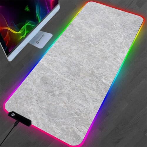 Marble Luminous Mouse Pad Oversized Table Mat RGB Colorful Gaming Gaming Office Keyboard Computer Pad Large Mouse Soft Pad LED