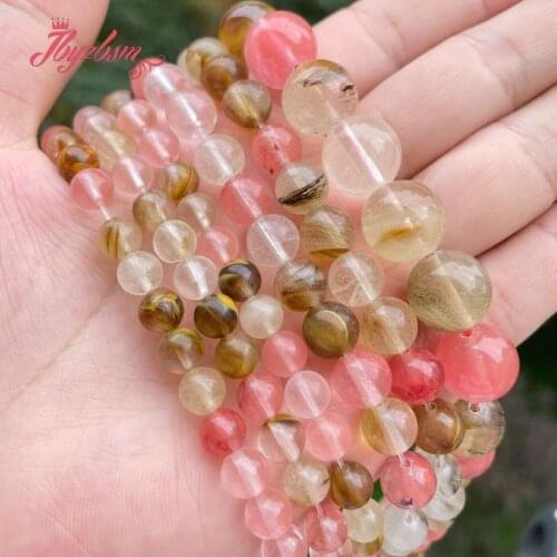 Round Watermelon Glass Crystal Multicolor Stone Beads Loose 6/8/10/12mm For DIY Necklace Jewelry Making Strand 15" Free Shipping