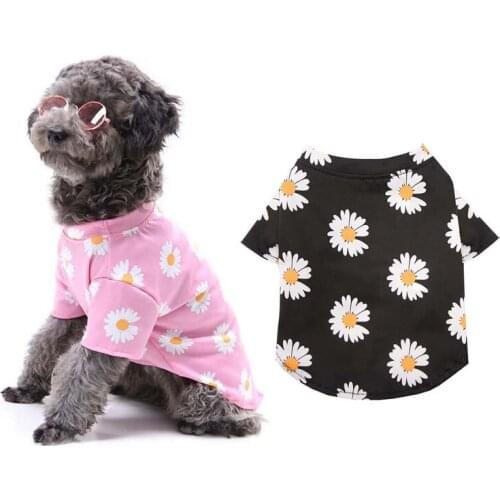 Daisy Pattern Dog Clothes Summer Puppy Dog Costume Pet Clothes for Small Dogs Chihuahua Vest Pet Shirt Cat Ropa Perro