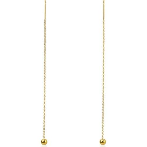 Hot Selling Jewellery Solid Steel Ball Ear Line,Personality All-Match Round Steel Ball Chain Female Earrings Wholesale