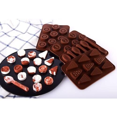 Ice Cream Spoon Number Shape Silicone Chocolate Block Bar Mould Mold Ice Tray Candy Tool DIY Molds Kitchen Tool