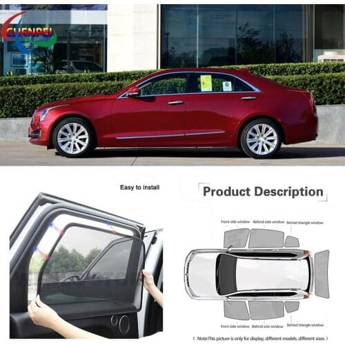 For Cadillac ATS-L 2016-2019 Car Full Side Windows Magnetic Sun Shade UV Protection Ray Blocking Mesh Visor Car Accessories