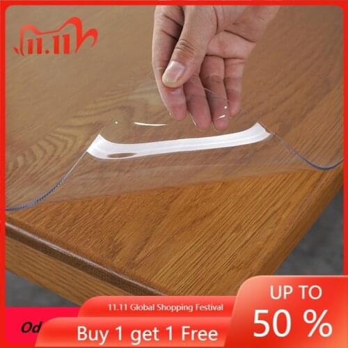 Furniture Table Protector Thick Clear PVC Tablecloth Desk Pad Wipeable Dining Tabletop Cover Easy Clean Waterproof Placemats 50