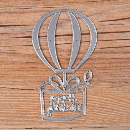 Hot balloon Happy Birthday Scrapbooking Metal Cutting Dies DIY Photo Album Decorative Embossing Stencils Template