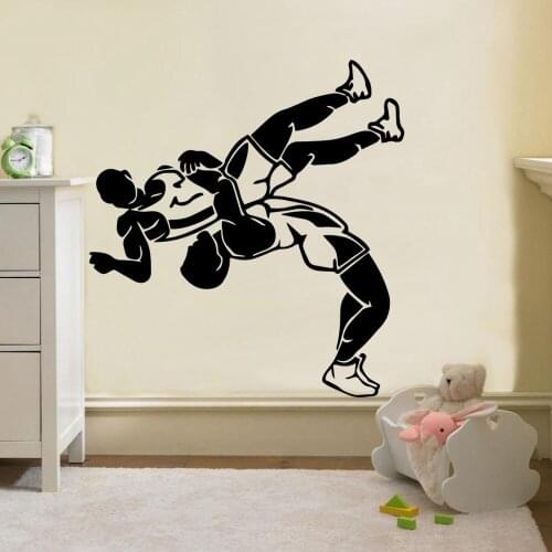 Cartoon Style Wrestler Cartoon Wall Decals Pvc Mural Art Diy Poster For Kids Rooms Nursery Room Decor Removable Wall Decals