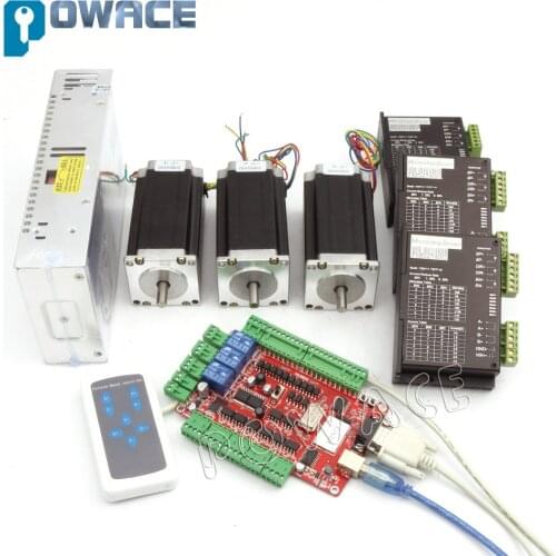 New products! 3 Axis USBCNC NEMA23 425oz-in,112mm,3A Dual shaft stepper motor & FMD2740C Driver 4A 24V/DC CNC controller kit