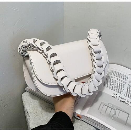 Solid color Flap Armpit Bag 2020 Fashion New High quality PU Leather Womens Designer Handbag Casual Shoulder Messenger Bag