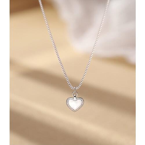 Love necklace s925 sterling silver with simple ins peach heart clavicle chain for girl lover bithday gift