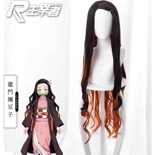 Demon Slayer Kanroji Mitsuri Kamado Nezuko Wigs Kimetsu no Yaiba Cosplay Wigs Golden Short Hair Kochou Shinobu free shipping