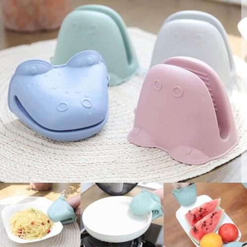 Microwave Oven Gloves Thicken Insulated Heat Hot Plate Clip Anti-scald Kitchen Organizer Silicone Pot Clips