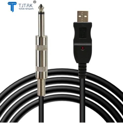 Player Recording Stereo Connection Audio Cable Link Computer Instrument USB to XLR 6.3mm Jack Bass 3m Guitar Accessories PFSN506