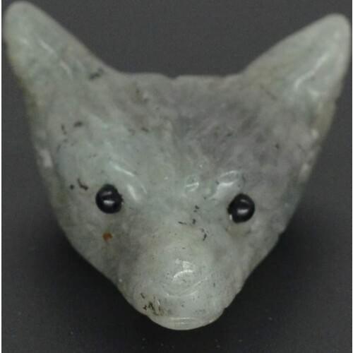 1.4" Howling Wolf Figurine Flash Labradorite Gemstone Animal Pendant Hand Carved Stone Necklace Jewelry Man Fashion