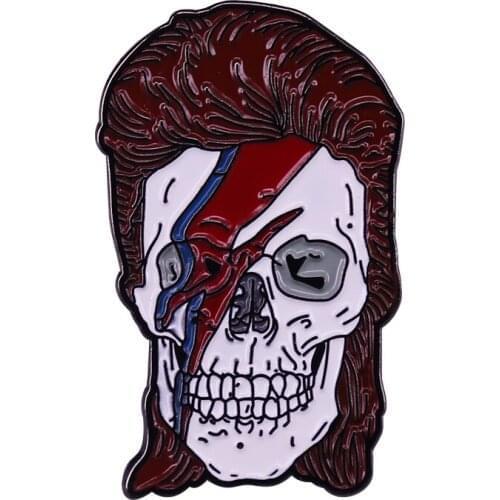 David Bowie Skull Popular Art Badge Rock Style Weird Collection