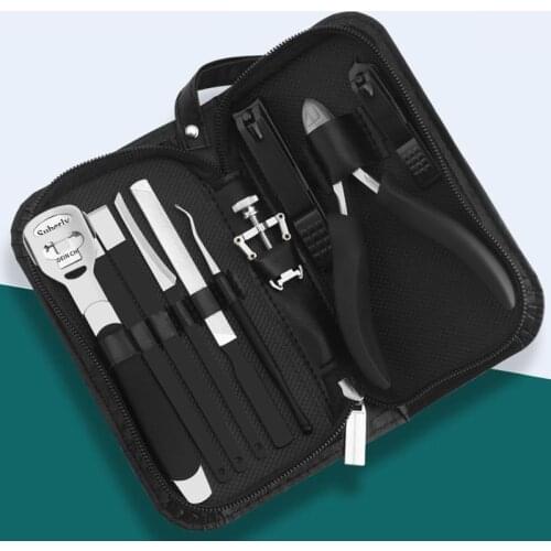 Professional Nail Clippers Kit Pedicure Care Tools Stainless Steel Men Grooming Kit Manicure Set for Travel Home