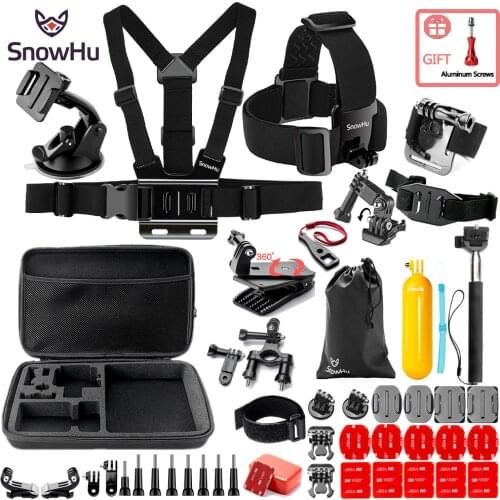SnowHu 360 Degree Rotary Backpack Hat Clip Mount for Gopro Hero 9 8 7 6 5+Session SJCAM SJ4000 Yi 4K Accessory sport cameraGS91