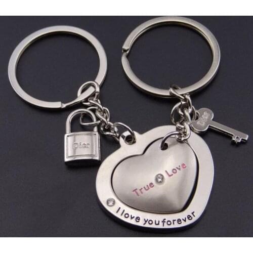 Alloy Couple Keychain Pendant Keyring Gift for Valentines Day Wedding Anniversary Birthday Favors Friendship Present Not fade