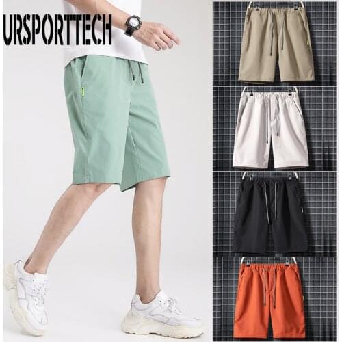 URSPORTTECH 2021 Summer Clothing Shorts Men Casual Sportswear Short Homme Men Knee Length Summer Mens Beach Shorts Male Boy