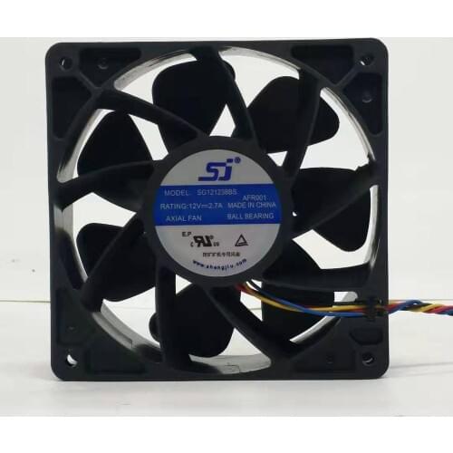 For SJ SG121238BS DC 12V 2.7A 12cm For S7 S9 T9 L3 Server violence cooling Fan