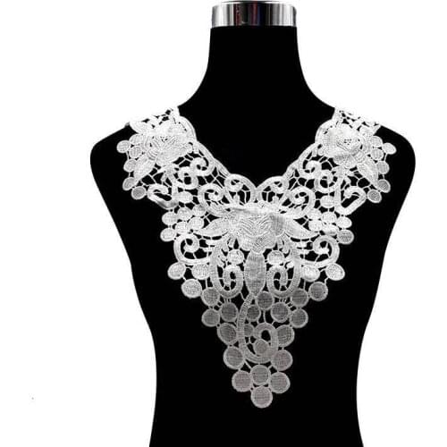 Luxury Embroidered Laces Patches Cotton Flower Fabric Fake Collar Trim Dress Appliques Lace Decor Sewing Trimmings Guipure Decor