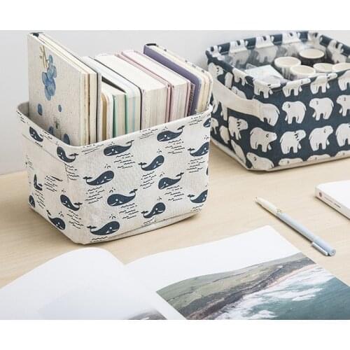 Storage Box Home Organization and Storage Cloth Basket with Handle Desktop Clutter Storage Box Housewares Basket Nordic Storage