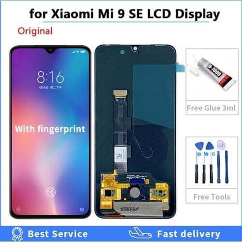 5.97" Super AMOLED LCD For Xiaomi 9 SE LCD Display + Touch Screen Digitizer Glass Assembly With Fingerprint For Xiaomi mi9 se