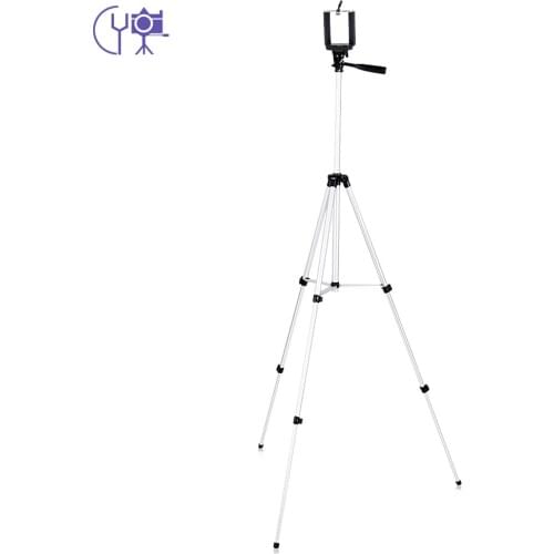 1pcs 130cm professional Camera Tripod Stand light tripod with Rocker Arm for C N s DSLR Camera with phone clip CD15
