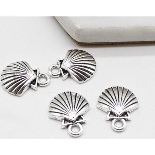 10pcs marine animals shell jewelry accessories diy material Tibetan silver alloy accessories small pendant
