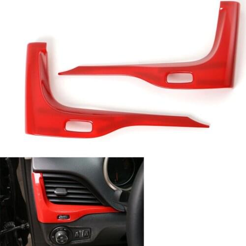 2pcs Dashboard Left&Right Air Condition Vent Cover Trim Strips Frame Decoration Fit For Jeep Cherokee 2014 2015 2016 car styling