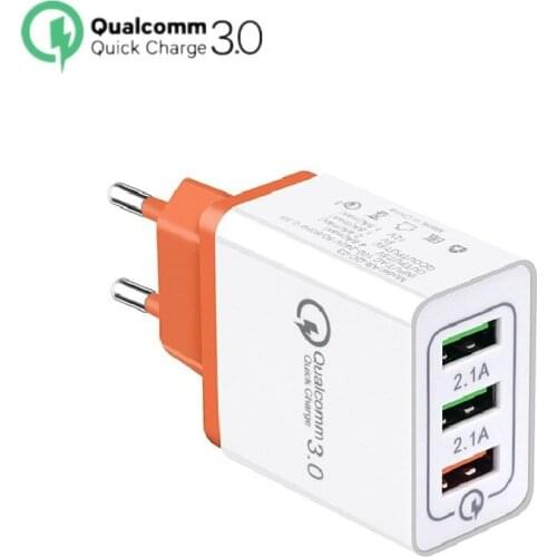 3 USB Charger quick charge 3.0 for iPhone X 8 7 iPad Fast Wall Charger for Samsung S9 Xiaomi mi 8 Huawei Mobile Phone Charger