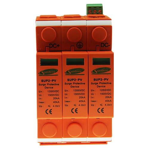 3P DC 1000V 20KA-40KA SPD Solar Lightning Protection System Surge Arrester