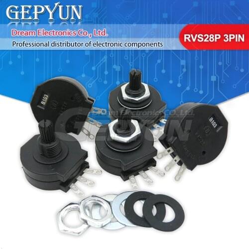 5PCS RVS28 B102 3PIN Electric welding machine potentiometer Original new 100% RVS28P-B102 2W 1K welding machine parts