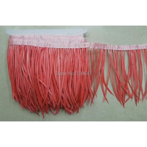 5Yards/lot! Watermelon Red Goose Biot Feather Trim,Millinery Feather, Biot, Hat Trimming, Feathers for Millinery,Fascinators