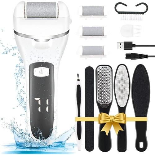Rechargeable Electric Foot File Callus Remover Machine Pedicure Device Foot Care Tools Feet For Heels Remove Dead Skin gray