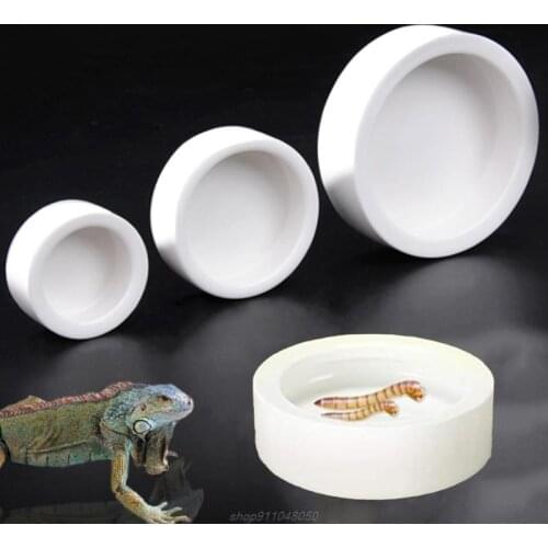 Worm Dish Reptile Food Water Bowl Gecko Ceramic Pet Feeding Mealworms Bowl for Bearded Dragon Hermit Crab Dubia AG06 21 Dropship
