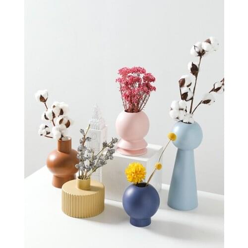 Ceramic Vase Home Decoration Accessories Living Room Simple Flower Arrangement Flower Wine Cabinet Decoration Flower